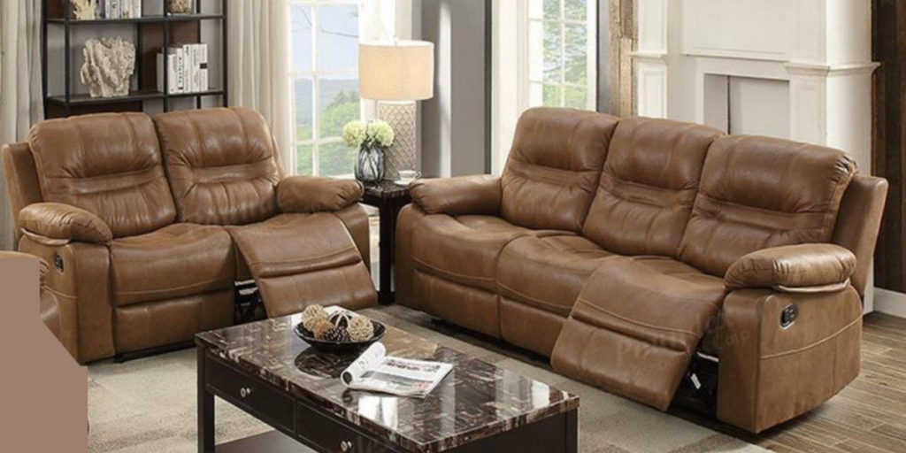 F6647 2 Pcs Motion Sofa Set Dark Brown S1200