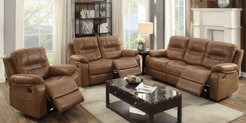 F6647 3 Pcs Motion Sofa Set Dark Brown S1200