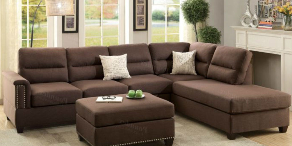 F7613 3 pcs Sectional Sofa Chocolate RS 1200