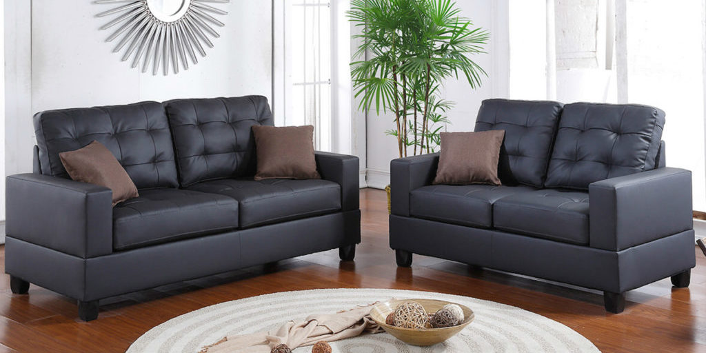 F7855 Sofa and Loveseat Black S1200