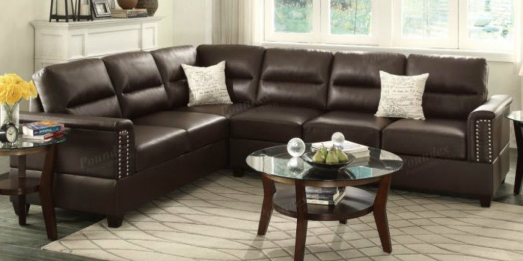 F7859 2 pcs Sectional Sofa Espresso LS1200